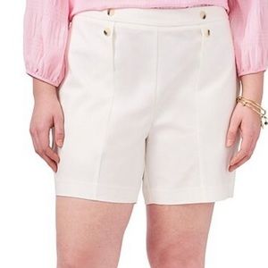 Vince Camuto Double Weave Button Front Chino Shorts